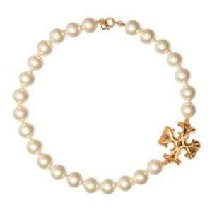 TORY BURCH • Roxanne Pearl Logo Necklace